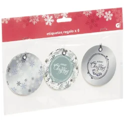 Étiquette cadeau Noël Jardin d'Hiver x6