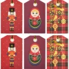 Étiquette cadeau Noël Tradition x6