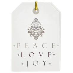 Étiquette pour paquet cadeau Noël Doré Argenté x6