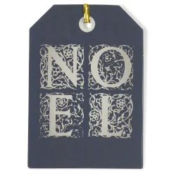 Étiquette pour paquet cadeau Noël Doré Argenté x6