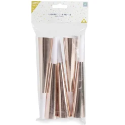 Trompette en papier rose gold x5