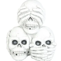 Tête de mort x 3 lumineux et sonore décoration Halloween