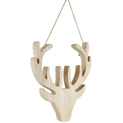 Tête de Renne mdf beige naturel à suspendre