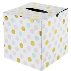 Urne d'anniversaire à poids de couleur rose, vert et doré en carton