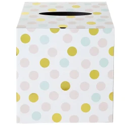 Urne d'anniversaire à poids de couleur rose, vert et doré en carton