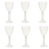 Verre à pied transparent plastique réutilisable x6