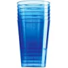 Verre en plastique bleu x 6
