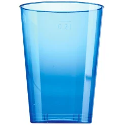 Verre en plastique bleu x 6