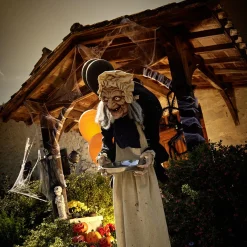 Vieille dame animée Halloween